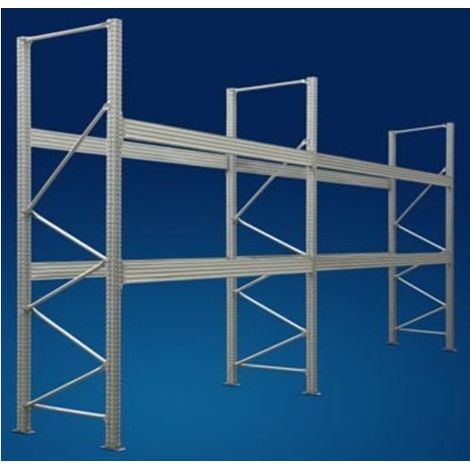 SCAFFALATURA INDUSTRIALE PORTAPALLET LUNGHEZZA 5,75 METRI , ALTEZZA 300 cm PROF.100 cm CON 2 LIVELLI DI CARICO - portata media (1/3)
