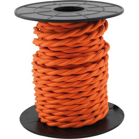 Cable eléctrico textil 10 metros 2x0.75mm trenzado Naranja GSC 3902984 (1/2)