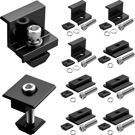 10 PCS Fixation Panneau Solaire Support Panneau Solaire en Aluminium 30 mm, Support Montage Panneau Solaire en Z pour Panneau Photovoltaïque Camping Car Toiture Mural, Avec Ecrous et Boulon (1/5)