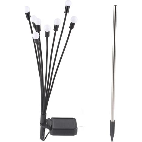 Guirlande lumineuse solaire oscillante à 8 LED IP65, lumière chaude, pour allée, jardin, terrasse et aménagement paysager. Idéale pour les allées, les terrasses et les jardins paysagers. (1/5)