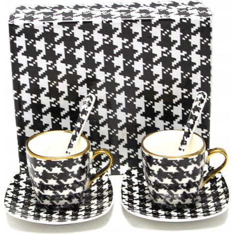 Set di tazzine da caffè espresso in porcellana da 80 ml con cucchiaini, collezione Pepitka. (1/5)