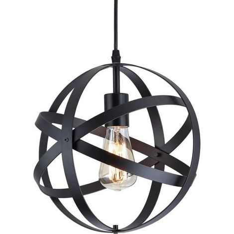 Suspension Luminaire Industrielle,design lampe plafonnier vintage en métal luminaires suspension Abat-jour Lustre avec Douille E27 Applique d'Eclairage pour salle à manger Cuisine,220V,Ø30cm,No