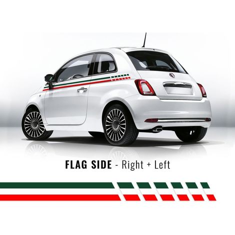 Stripes Strisce Tricolore Italia Fiat 500 per Fiancate