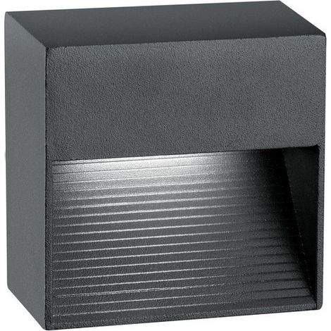 Merano Evansville Applique Murale Encastrée Extérieure Gris Foncé Aluminium LED 3W 270Lm 3000K IP54