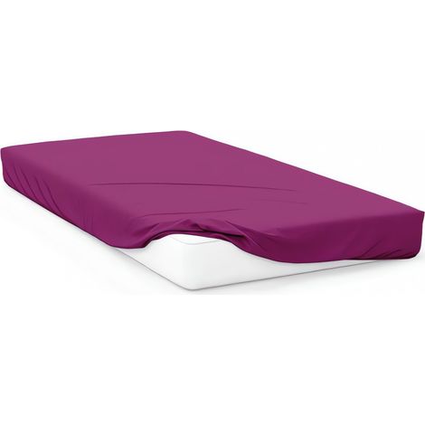Drap housse en coton 57 fils 60x120 cm BEBE cassis, par Soleil d'ocre