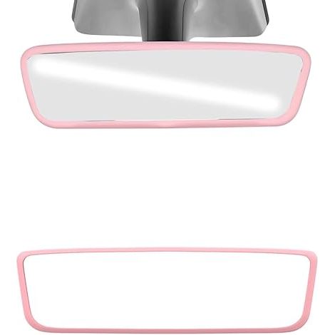 1 pièce de couverture de rétroviseur,couverture de rétroviseur de voiture en silicone,accessoire de rétroviseur rose,cadre de protection de rétroviseur de voiture,accessoire de voiture (rose) (1/5)