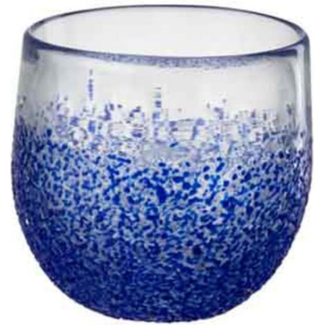 Photophore Design en Verre "Santorini" 10cm Bleu (1/3)