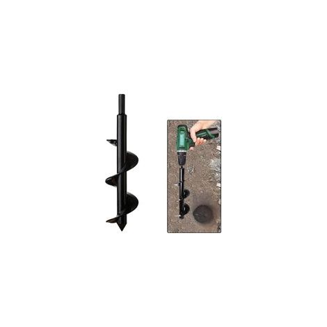 Tarière de jardin en acier inoxydable, perceuse à bulbes hexagonale, diamètre 8 cm, longueur 30 cm – Outil de plantation pour fleurs, arbres et arbustes– (1/3)