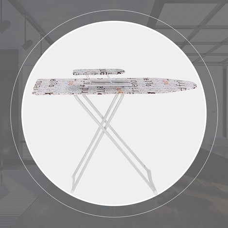 Table à repasser blanche pliable avec repose-pieds, pieds en métal larges de 107 cm (42 pouces), accessoire de repassage pour vêtements de maison (1/5)