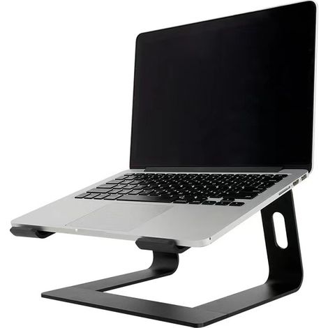 Laptopständer, ergonomischer, verstellbarer Laptopständer, geeignet für Laptops von 10 bis 17,3 Zoll, Laptopständer aus Metall für verbesserte Positionierung und Wärmeableitung, schwarz.
