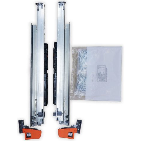Blum Movento Blumotion S 760H - Guide per cassetti, 400 mm, estensione completa, 40 kg, 1 paio, con giunto e accessori di montaggio