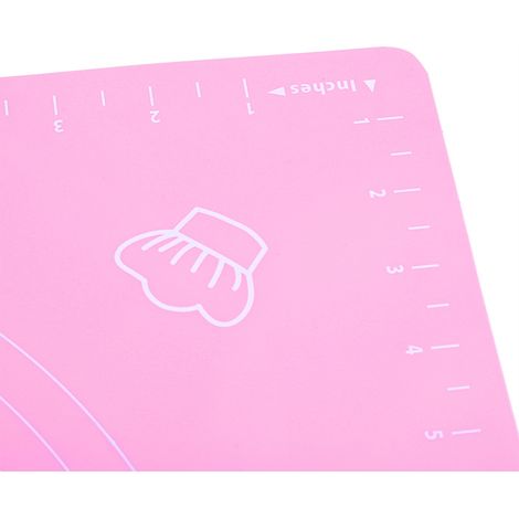Tapis de cuisson en silicone épais pour étaler la pâte, avec graduations, rose, 40 x 50 cm (1/5)