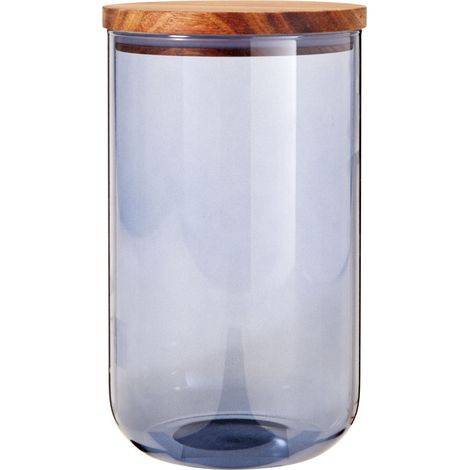Barattolo per alimenti in vetro con coperchio in legno 1800ml blu