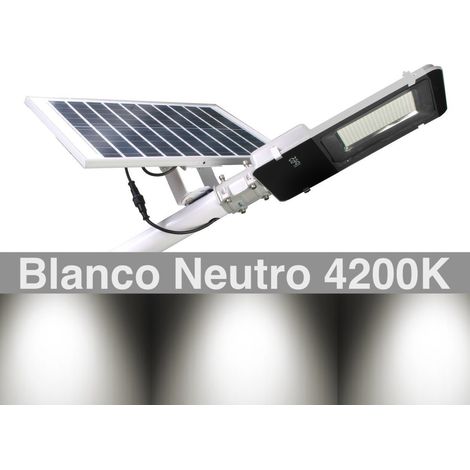 Jandei - Farola Solar 2500 Lúmenes 200W Panel Orientable 4200K exterior ion-litio panel 25W