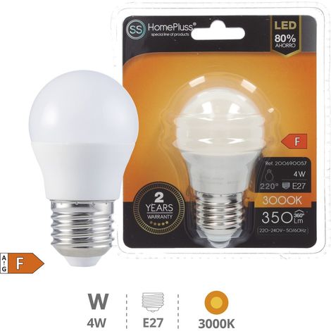 LED E27 SPHERIQUE - 4W BLANC CHAUD