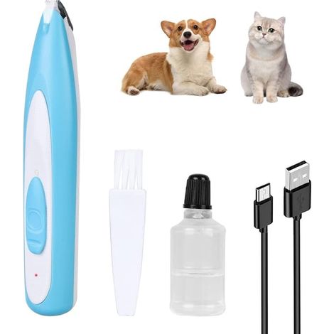 Tondeuse électrique pour poils d'animaux (chiens et chats), silencieuse, avec éclairage LED pour les pattes, pour la finition et l'entretien régulier à domicile.-AquaForge (1/5)