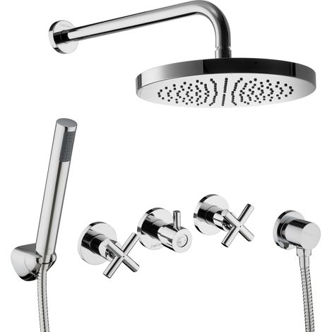 PaulGurkes Duschset Komplett Regendusche Kreuzgriff Unterputz Dusch Set (1/5)