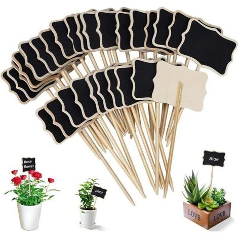 Étiquette de Jardin 30 Pieces T-Type Étiquettes Plantes en Imperméable Etiquettes de Plantes en Ardoise pour Jardin Graines Arbres Herbes Fleurs