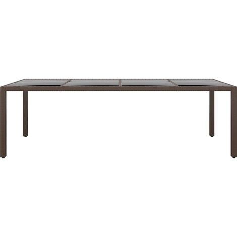 Maison Exclusive - Gartentisch mit Glasplatte Braun Poly Rattan