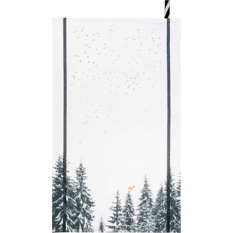 Torchon de Cuisine Blanc Modèle Bertille pour la Vaisselle et Essuie-Mains 50 x 70 cm - PANGIVO (1/4)