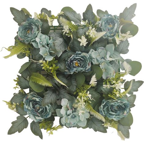 Panneau mural 3D fleur de pivoine artificielle, 35 cm, bleu vintage, pour décoration de mariage, fête et DIY (1/5)