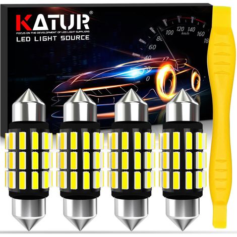 C5W LED Bulb, 36 mm 1.42 Inches Festoon LED Canbus 12 V 24 V 6000 K Xenon White 6418 6461 6451 for Car Dome Map Trunk Courtesy Light, 4pcs (1/5)