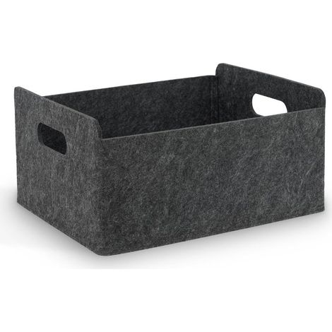 Panier de Rangement en Feutre Épais Résistant - Organisateur Dressing pour Armoires/Étagères, Boîte de Stockage pour Maison/Bureau/Papier A4, Noir ( 1 Pièce ) (1/5)