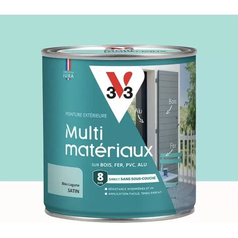 Peinture extérieure V33 Multi-matériaux Satin Bleu lagune 0,5 L (1/3)