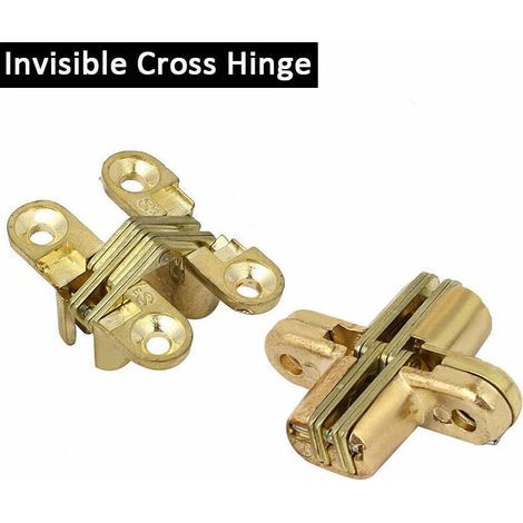 Charnière invisible en croix pour meuble – Alliage de zinc – Pour bois et métal – 1 pièce – Réduction du bruit à l'ouverture - BOIS 1 PC-Karteo (1/5)