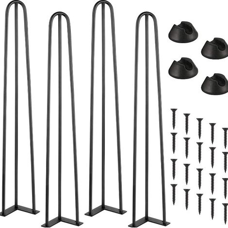 pied de table 4er set épingle à cheveux pied épingle à cheveux cadre de table chemins de table pieds table à manger épingle à cheveux pied de table 3 montants acier - 72 cm (1/5)
