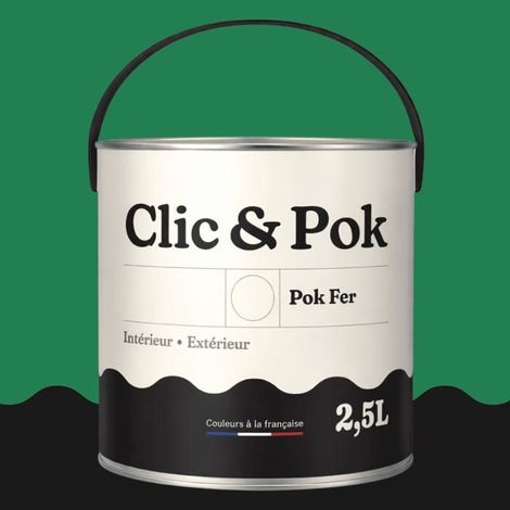 Peinture Fer Antirouille – Métal Extérieur Intérieur, Satinée, Protection Rouille - 2,5L - RAL 6032 - Vert de sécurité