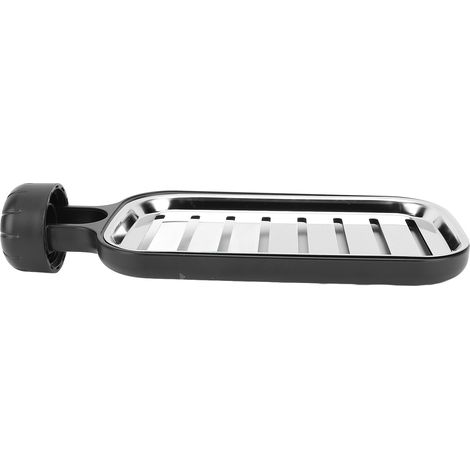 Kitchen Sink Faucet Organizer Sponge Holder Drainage Hole Short Type Stainless Steel Faucet Storage Rack Black