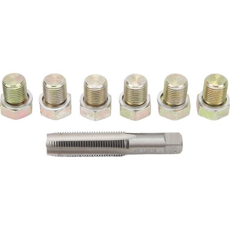 Kit de réparation de filetage de bouchon de vidange 13 pièces M13 x 1,5 mm, outil de retaraudage pour carter d'huile, vis de rechange. (1/5)