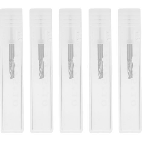 5pcs Fraise de Défonceuse Spirale Carbure Tungstène 3.175 x 10mm pour Menuisier (1/5)