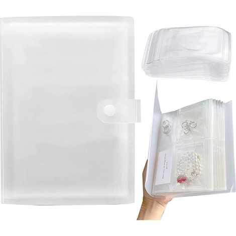 Livre De Rangement Pour Bijoux - 160 Emplacements + 100 Sachets PVC Transparent - Anti-oxydation - Pour Bagues Boucles D Oreilles Et Colliers - 1 Pièce (1/5)