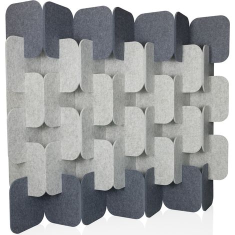 Akustik Stellwand FLEXMIUT PLUG PET 6er Set 163x170x25cm grau/hellgrau hjh OFFICE (1/4)