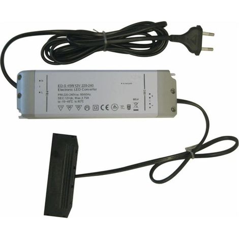 LandS 12505460004 Alimentatore LED NG52 12 V-DC 45 W con Distributore 10 Vie colore Grigio