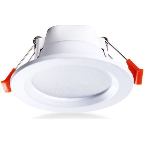 Lot de 4 plafonniers encastrés à LED IP65 étanche 5 W blanc chaud – Pour environnements humides – Installation facile sans transformateur (1/4)