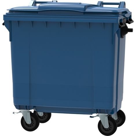 ESE France Conteneur Poubelle à déchets 4 roues - 770L - Robuste et Professionnel - 100% Recyclé - Bleu - Fabriqué en France (1/5)
