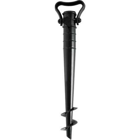 2 Pack Beach Umbrella or Ground Umbrella Stand, Screw-in Propeller Beach Stands, Screw-in Ground Socket, with Hook (Black and White)-Crezuo (1/4)