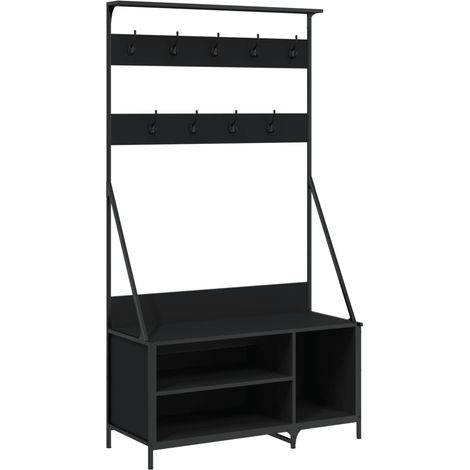 Maison Exclusive - Appendiabiti con Porta Scarpe Nero 100x41x184 cm (1/5)