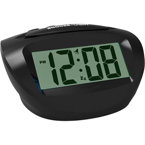 Réveil Numérique - Affichage LCD - Alimentation Sur Piles AAA - Réglage Simple - Lumière Bleue Réglable - Format 12 Heures - Pour Enfants Et Adolescents - 1 Pièce