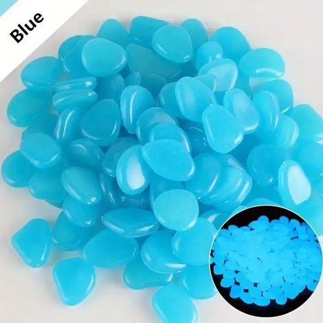 400 Pièces Bleu Pierre Luminescentes, Galets Pierres Glow in the Dark Pebble Stones, pour Aquarium Fish Tank Garden Path Plantes en Pot (Bleu) (1/3)
