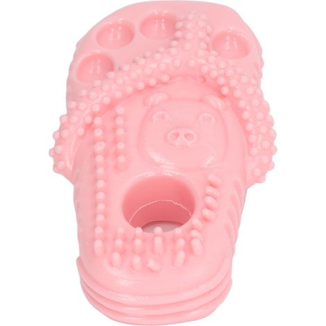 Hundekauspielzeug aus TPR, niedliche Pantoffelform, bissfest, Zahnreinigungsspielzeug für Welpen, Geschenkidee, Rosa (1/5)