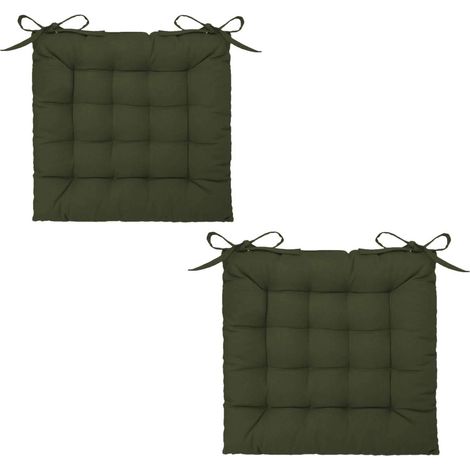 Lot de 2 galettes de chaise carrées en coton ANJALI