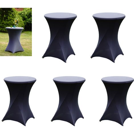 5x Stehtischhusse für Partytisch Ø 60-80cm anthrazit Bistrotisch Stehtischhusse Decke (1/5)