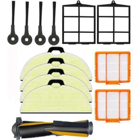 Filtre à Rouleau - Plastique - Pour Robot Aspirateur et Robot Vadrouilleur - Convient pour Sols Durs - Filtre Primaire Inclus - 6 Pièces (1/4)