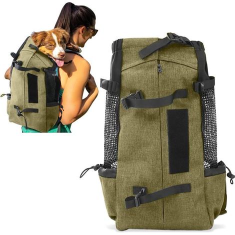 Sac à Dos pour Chien Randonnée Sac a Dos de Transport pour Chat Chien Double Sac à Dos pour Animaux jusqu'à 10 kg Brun Clair,M (1/5)