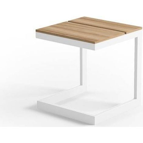 Tavolo relax in teak di Grenada 40x40 Zumm bianco alluminio teak Homms (1/5)