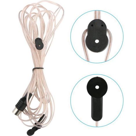 Antenne FM dipôle intérieure en cuivre pur, 10,5 pieds de long avec connecteur TV femelle (1/5)